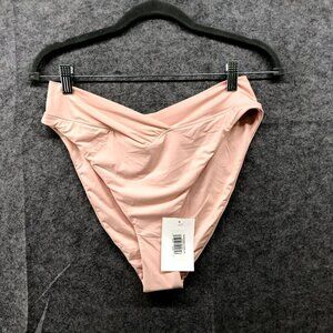 NWT Dippin Daisy High Cut Cheeky Bikini Bottom Womens XL Blush Pink‎ Solid